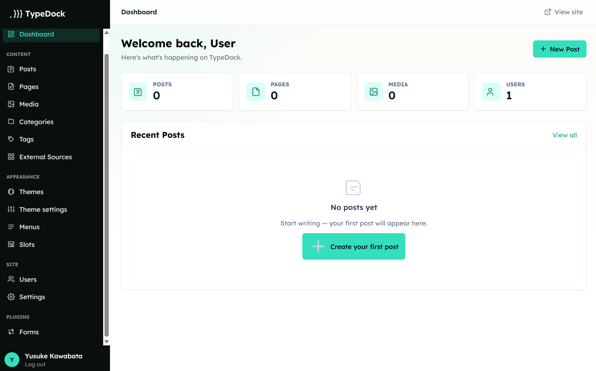 TypeDock admin dashboard screenshot